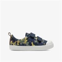 Clarks Boys Halcy High Toddler Navy Camouflage Riptape,Canvas Textile