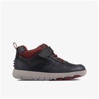 Clarks Boys Rex Park Kid Navy Leather Riptape,Ankle Boots Leather Casual