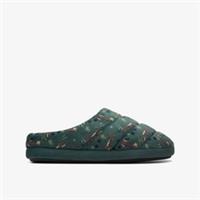 Clarks Boys Fluffy Slide Kid Khaki Slippers Textile Casual