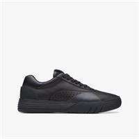 Clarks Boys CICA Older Black Leather School Shoes,Lace Up Leather Sports