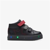 Clarks Boys Flare Show Toddler Black Combination Riptape,Ankle Boots Leather