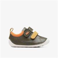 Clarks Boys Tiny Rex Toddler Khaki Interest Riptape,Pre Walker Leather Casual
