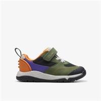 Clarks Boys Steggy Stride Toddler Green Combination Riptape,Trainers Leather