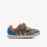 Clarks Boys Rex Play Toddler Khaki Riptape Leather Casual