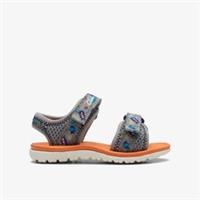 Clarks Boys Surfing Tide Toddler Grey Riptape Textile Casual