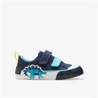 Clarks Boys Foxing Tail Toddler Navy Combination Riptape,Canvas Textile Casual