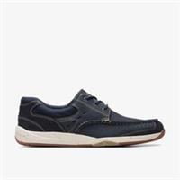 Clarks Mens Allston Edge Navy Nubuck Lace Up Nubuck Casual