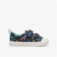 Clarks Boys City Bright Toddler Navy Textile Riptape,Canvas Textile Casual