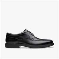 Clarks Mens Ipswich Apron II Black Leather Derby Shoes Leather Smart