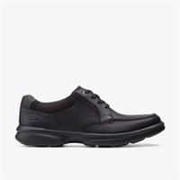 Clarks Mens Bradley Vibe Black Tumbled Leather Lace Up Leather Casual