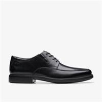 Clarks Mens Cosgrove Apron Black Leather Derby Shoes Leather Smart