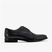 Clarks Mens Banstead Cap Black Leather Lace Up Leather Smart