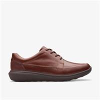 Clarks Mens Watchet Lace Dark Tan Leather Derby Shoes Leather Sports