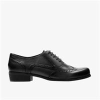 Clarks Womens Falconet Uma Black Lace Up,Brogues Leather Casual