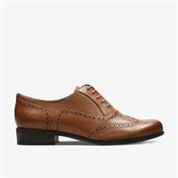 Clarks Womens Hamble Oak Dark Tan Leather Lace Up,Brogues Leather Casual