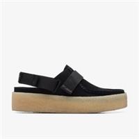 Clarks Womens WallaCup Strap Black Suede Wallabee Suede Casual