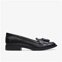 Clarks Womens Camzin Angelica Black Leather Loafers Leather Casual