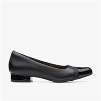 Clarks Womens Juliet Monte Black Slip Ons Leather Smart