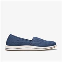Clarks Womens Brinkley Strech Navy Slip Ons Textile Casual