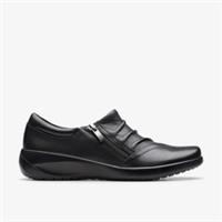 Clarks Womens Kaetlyn Mila Black Leather Slip Ons Leather Casual