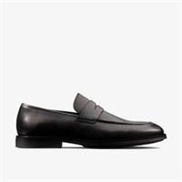 Clarks Mens Ronnie Step Black Leather Loafers Leather Smart