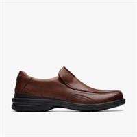 Clarks Mens Gessler Step Dark Tan Leather Loafers Leather Smart Casual,Casual