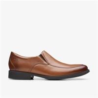 Clarks Mens Whiddon Step Dark Tan Leather Loafers Leather Smart