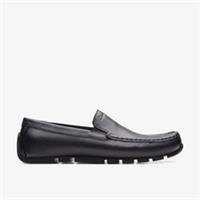 Clarks Mens Oswick Plain Black Leather Loafers Leather Casual