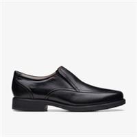 Clarks Mens Hail Tough Black Slip Ons Leather Smart