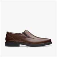 Clarks Mens Bolton Free II Brown Leather Slip Ons Leather Smart