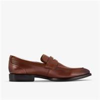 Clarks Mens Banstead Lo Tan Leather Oxford Shoes Leather Smart