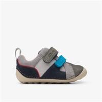 Clarks Kids Unisex,Girls,Boys Tiny Oslo Toddler Grey Combination Pre Walker