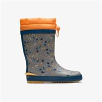 Clarks Kids Unisex,Girls,Boys Tarri Race Kid Grey Print Wellies Synthetic Casual