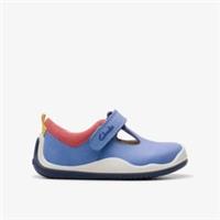Clarks Kids Unisex,Girls,Boys Roller Bright Toddler Mid Blue T Bar Shoes Leather