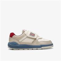 Clarks Kids Unisex,Girls,Boys Hardware Hype Kid White/Red Trainers Suede Casual