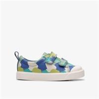 Clarks Kids Unisex,Girls,Boys City Bright Toddler Blue/Green Canvas Textile
