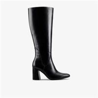 Clarks Womens Laina 85 Hi Black Combination Leather Heels,Knee High Boots