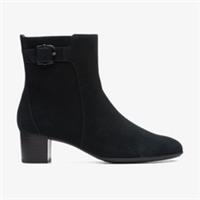 Clarks Womens Linnae Up Black Suede Heels,Ankle Boots Suede Smart