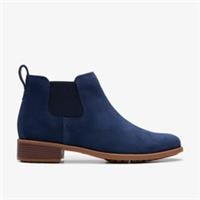 Clarks Womens Havisham Top Navy Suede Chelsea Boots,Ankle Boots Suede Smart