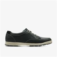 Clarks Mens Stafford Park5 Black Nubuck Trainers Nubuck Casual