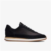 Clarks Womens Craft Run Lace Black Combination Suede Trainers Suede Sports