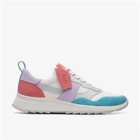 Clarks Womens Dash Lite Jazz Lilac Combination Trainers Leather Sports