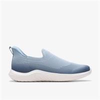 Clarks Womens Nova Aster Blue Grey Trainers Textile Casual