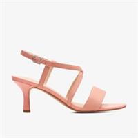 Clarks Womens Amali Buckle Light Coral Heeled Sandals Nubuck Smart