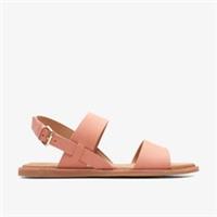 Clarks Womens Karsea Strap Light Coral Flat Sandals Nubuck Casual
