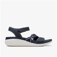 Clarks Womens Glide Hi Shore Navy Wedges Textile Casual