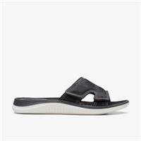 Clarks Womens Glide Bay 2 Black Sliders,Slip Ons Synthetic Casual