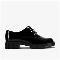 Clarks Womens Teala Lace Black Patent Lace Up,Derby Shoes Patent Casual