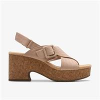 Clarks Womens Nerisa West Sand Nubuck Wedges Nubuck Casual