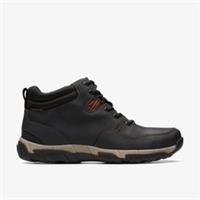 Clarks Mens Walbeck Top Black Leather Ankle Boots Leather Casual